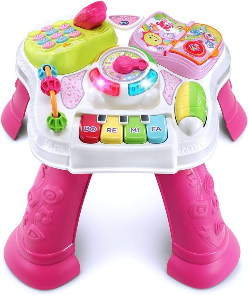 VTech Sit-To-Stand Learn and Discover Table, Pink | Amazon (US)