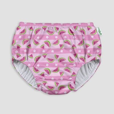 i play by green sprouts Baby Girls' Pull-up Swimsuit Diaper - Watermelon Stripe Light Pink | Target