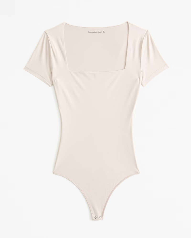 Women's Soft Matte Seamless Short-Sleeve Squareneck Bodysuit | Women's Tops | Abercrombie.com | Abercrombie & Fitch (US)