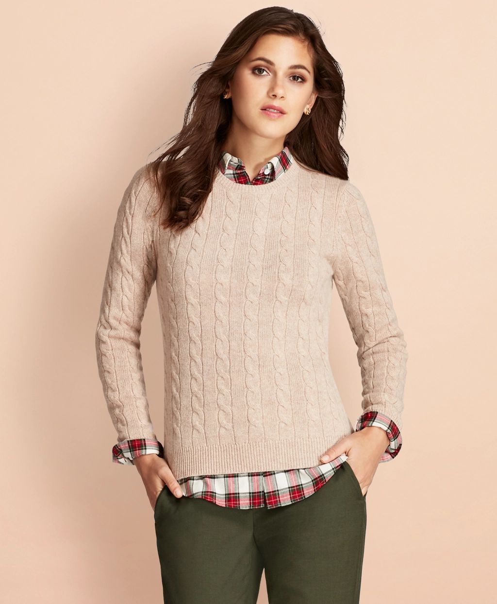 Brooks Brothers Women's Cable-Knit Cashmere Sweater | Brooks Brothers