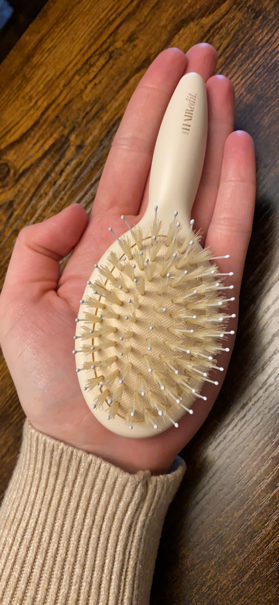 The Hair Edit Mini Finish & Shine Boar Bristle Brush, Travel Size Detangling Hairbrush for Smooth... | Amazon (US)