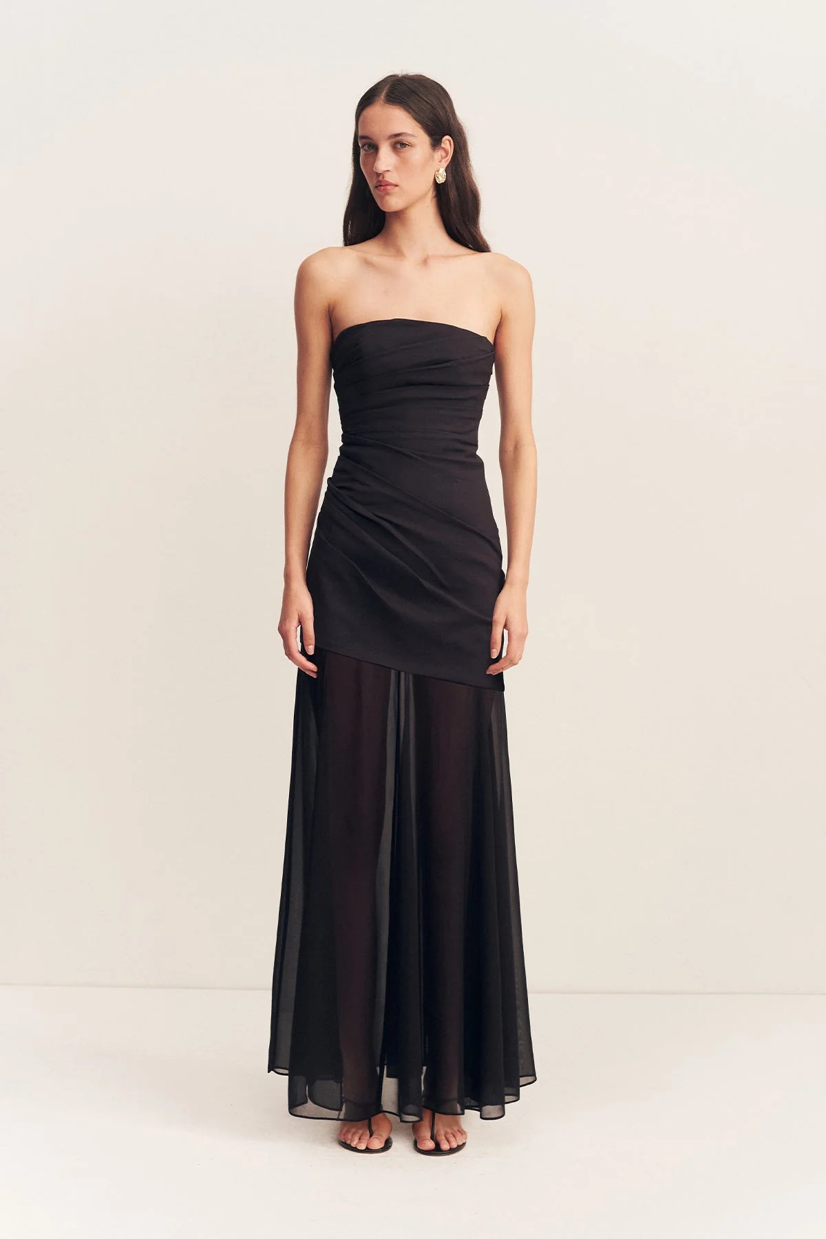 Blainey Strapless Draped Maxi Dress | Black | Dresses | Shona Joy | Shona Joy