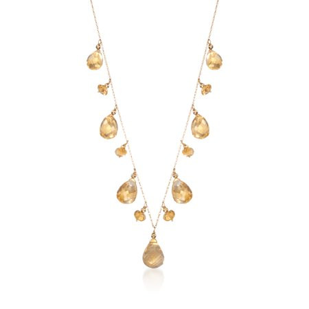 Ross-Simons 35.00 ct. t.w. Citrine Drop Necklace in 14kt Yellow Gold For Women 18, 20 Inch | Walmart (US)