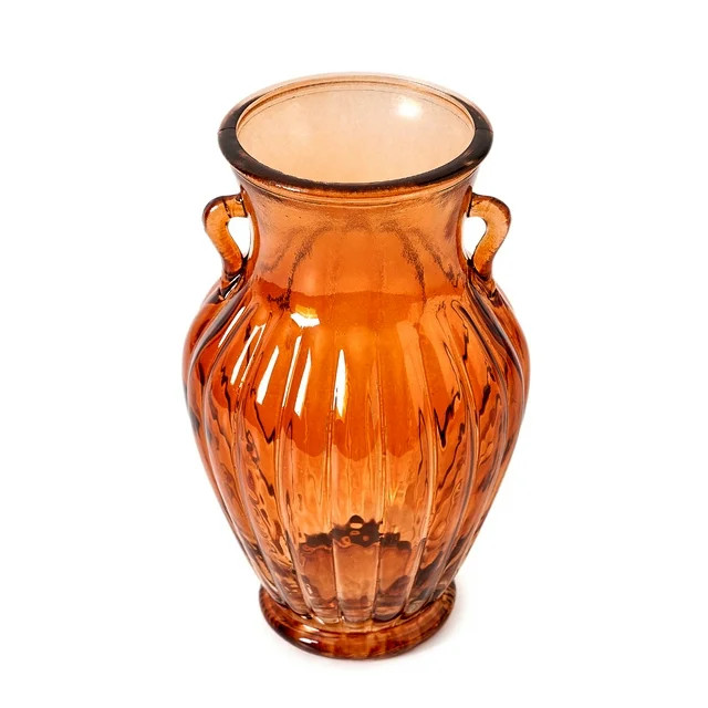 Beautiful Amber Glass Flower Vase for Fresh or Artificial Flowers - Home Decor Centerpiece by Dre... | Walmart (US)