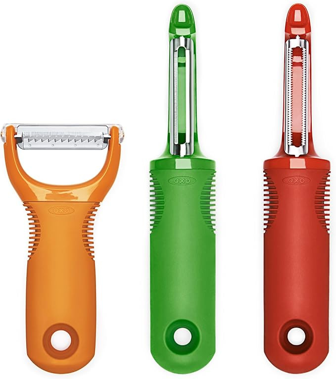 OXO Good Grips 3-Piece Peeler Set - Green/Orange/Red, 10-inch | Amazon (US)