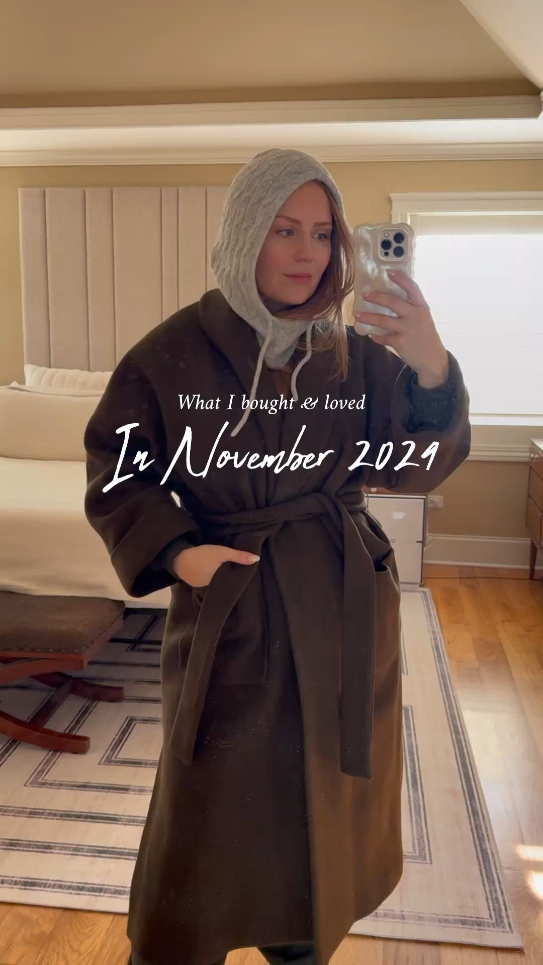 Time for some brutal honesty: It’s been a rough month so please pretend the dust on my mirror is a festive sprinkling of snow, mmmmk? Now that we’ve settled that, here is my bought & loved from November!

Balaclava $10 — the perfect winter accessory to throw on when I don’t want a hat to flatten my hair!

Hoodie Set $22 — this men’s set is as perfect as the price. It’s comfortable, washes well, and the green color is perfect for the festive season 🌲

Furry Slippers $20 — love these slippers. They’re giving Hermes vibes without the bank-breaking price and the open-toe design keeps my feet from overheating 👌🏻

Sweater Dress $55 — a great knit dress for the upcoming holiday season. You probably already spied me wearing this in my holiday reel last week.

Clean Mascara $32 — I’ve been on the hunt for the perfect “healthy” mascara for AGES. This one has insanely great ingredients which encourage lash growth but the formula works beautifully with no smudging!

#LTKFindsUnder50 #LTKSeasonal #LTKWatchNow