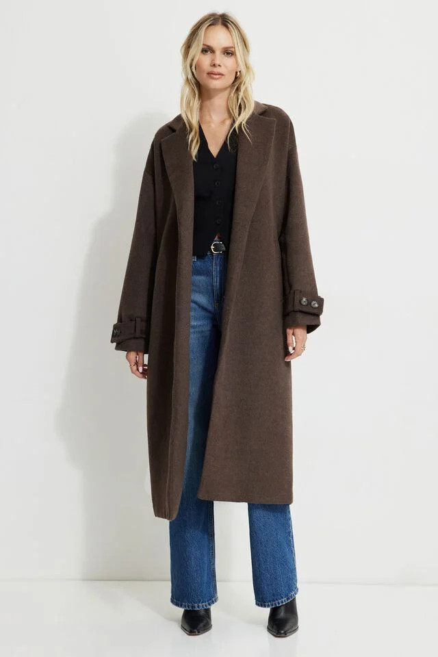 Belted Wool Coat | Dynamite Clothing