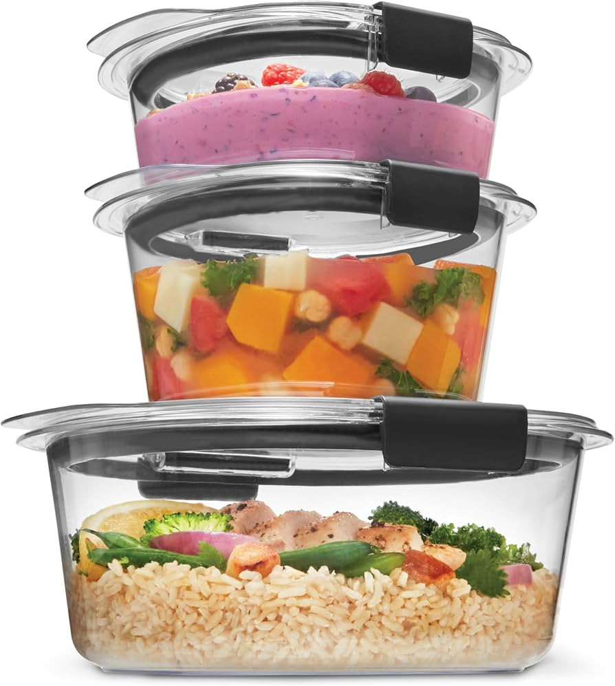Rubbermaid Brilliance® Round Leak Proof Food Storage Containers, 6 Piece Set | Amazon (US)