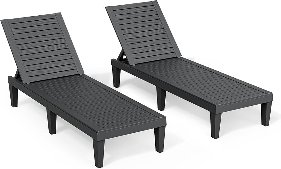 Outdoor Chaise Lounge Chair Set of 2,Waterproof & Lightweight Lounge Chair Outdoor with 5-Positio... | Amazon (US)