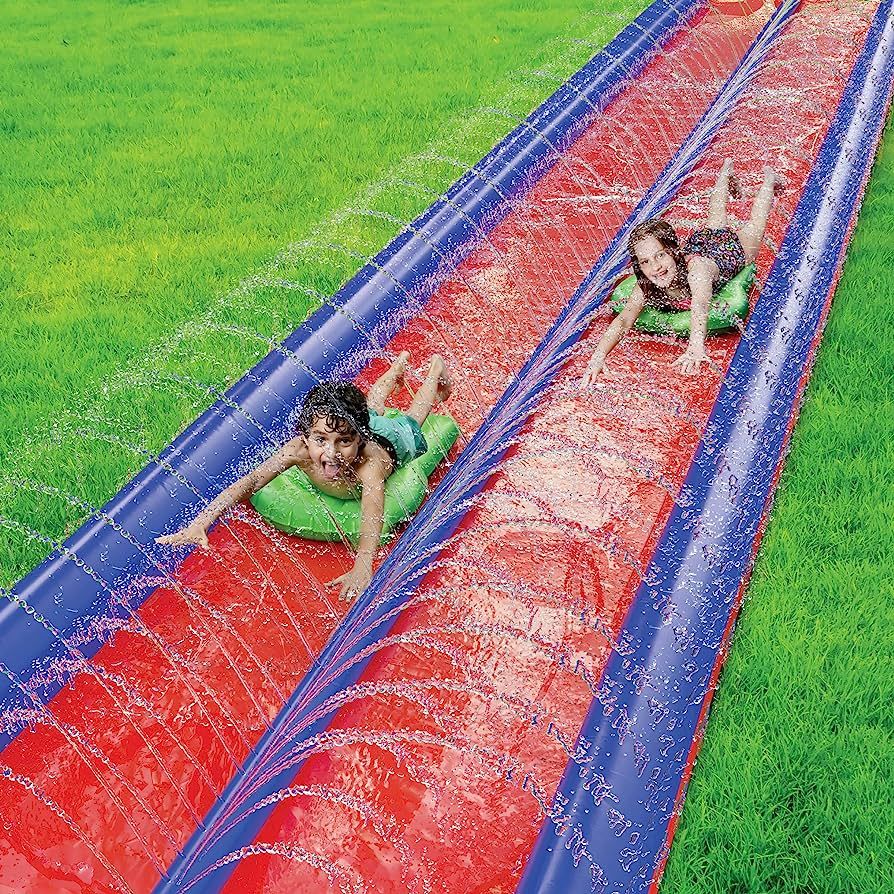 Double Slip and Slide Backyard Water Fun - 25 Feet x 6 Feet Waterslide with Sprinkler and Inflata... | Amazon (US)