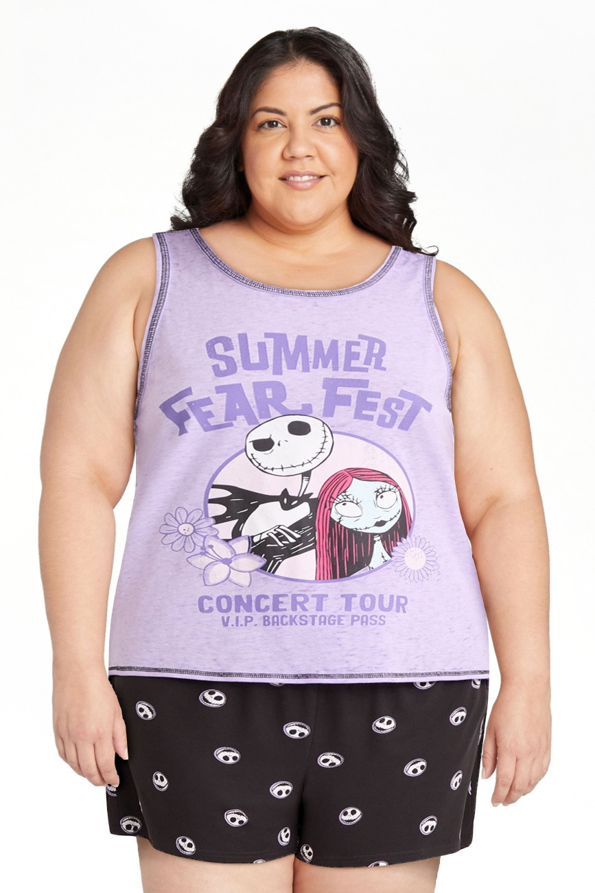 Disney Nightmare Before Christmas Women's Tank Top and Shorts Pajama Set, 2-Piece, Sizes XS-3X | Walmart (US)