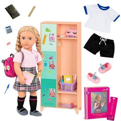 Our Generation Hally & Classroom Cool Locker Accessory Set 18" Doll School Bundle | Target