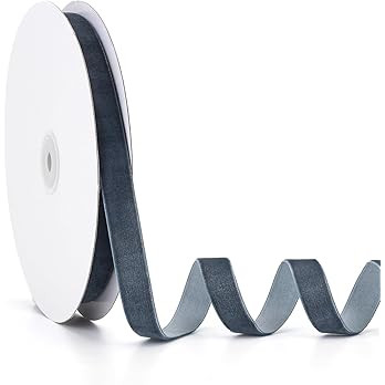 Jeuhoue Velvet Ribbon Dark Dusty Blue,5/8 Inch x 20Yd,Perfect for Christmas Gift Wrapping,Floral ... | Amazon (US)