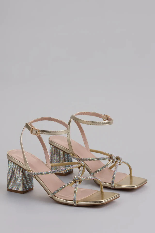 Bring The Glam Rhinestone Block Heels | Windsor Stores