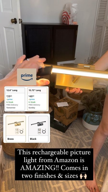 Amazon non-wire rechargeable cordless picture light…comes brass and black options and different lengths 🫶🏼 #picturelight #light #picture #hallway

#LTKVideo #LTKhome #LTKfindsunder50