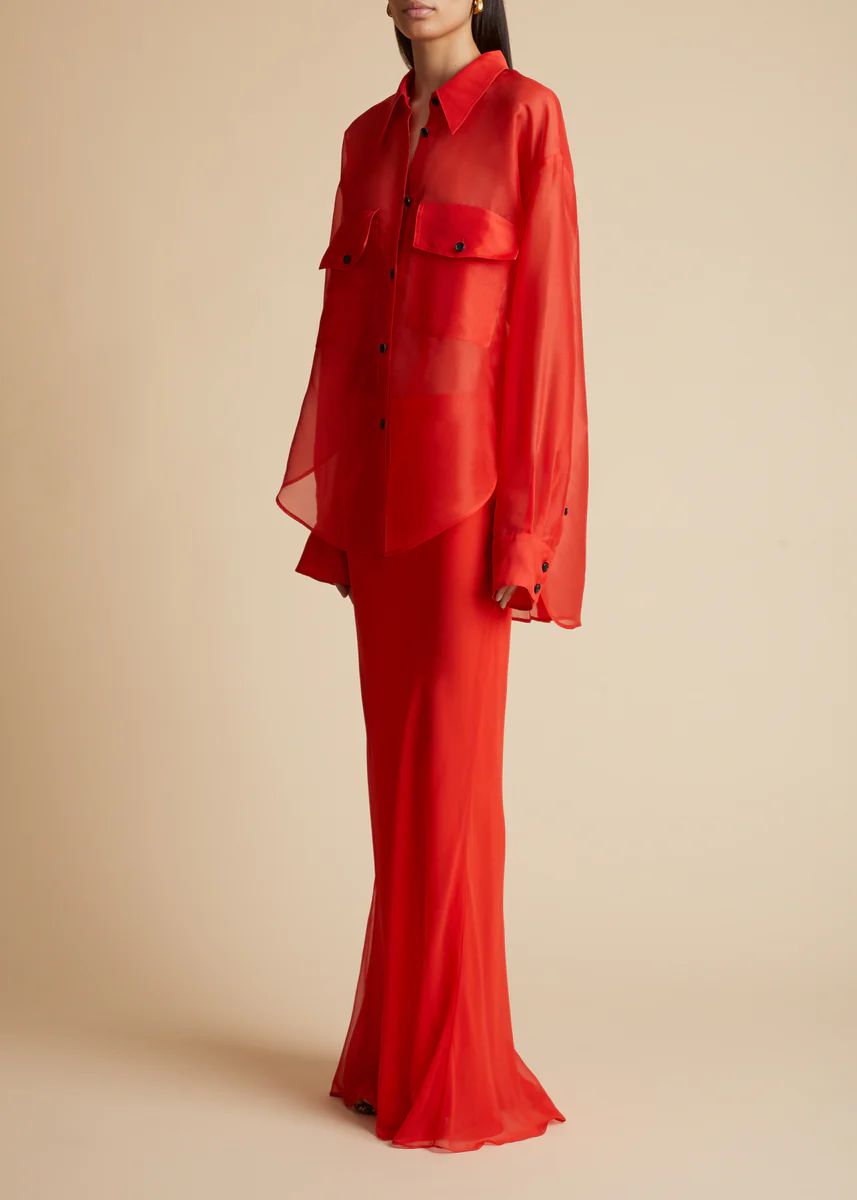The Mauva Skirt in Fire Red | Khaite