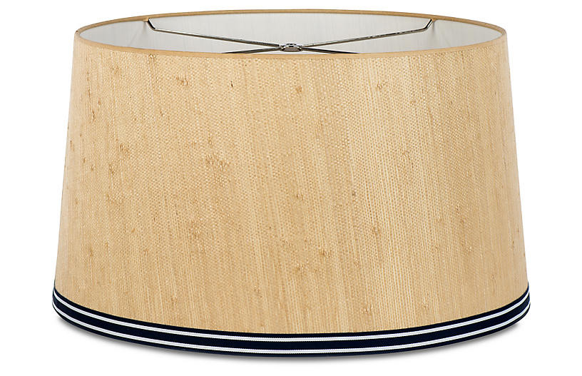 Hampton Stripe Shade, Tan/Navy | One Kings Lane