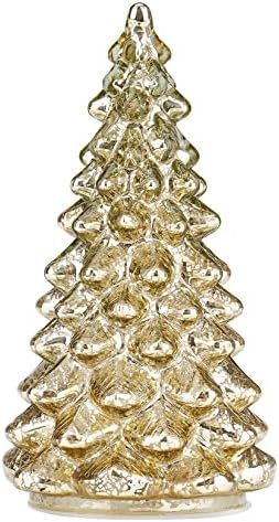 Osfvn Mercury Glass Christmas Tree Gold Xmas Trees Decorations Table Top Centerpiece Mantel Windo... | Amazon (US)