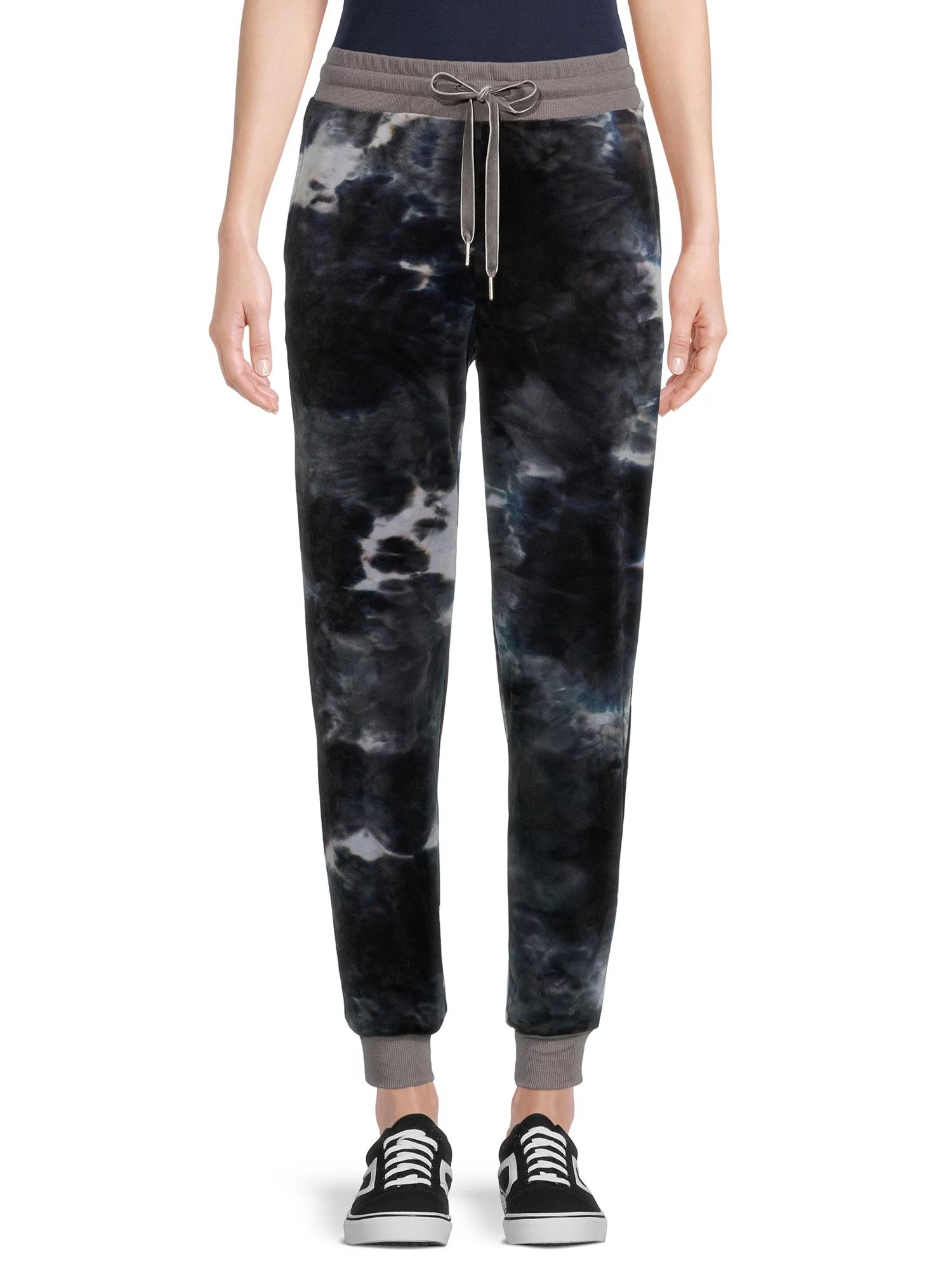 Time and Tru Women's Velour Tie-Dye Jogger Pants - Walmart.com | Walmart (US)