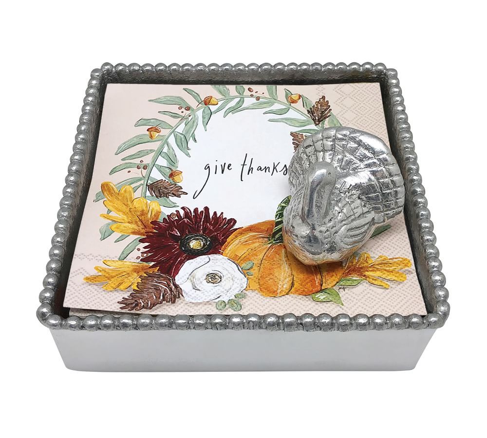 Turkey Handcrafted Recycled Napkin Holder with Napkins | Pottery Barn (US)