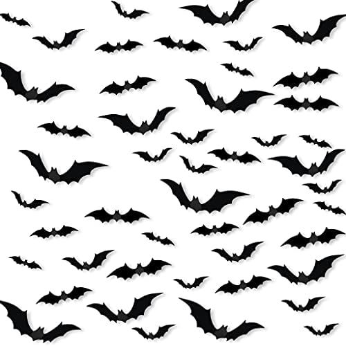 Halloween 3D Bats Decoration, 84 PCS Realistic PVC 3D Scary Bats Wall Stickers with Double Sided ... | Amazon (US)