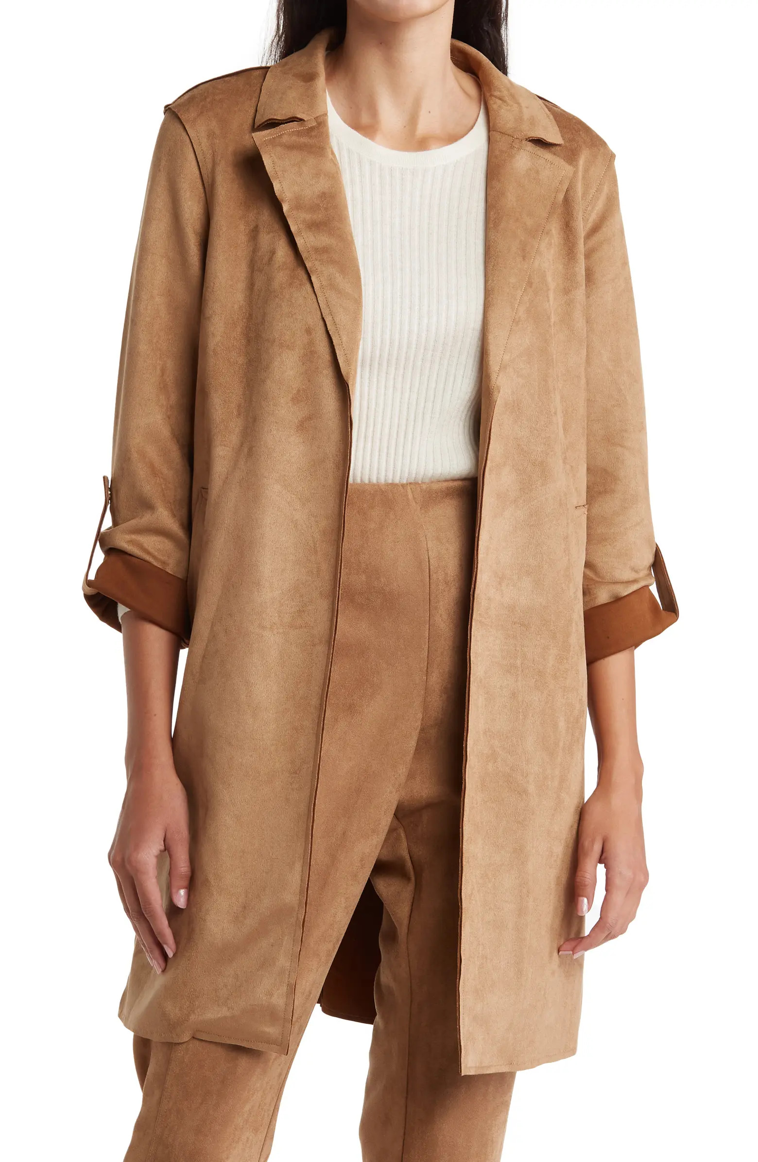 Faux Suede Roll Tab Open Topper | Nordstrom Rack