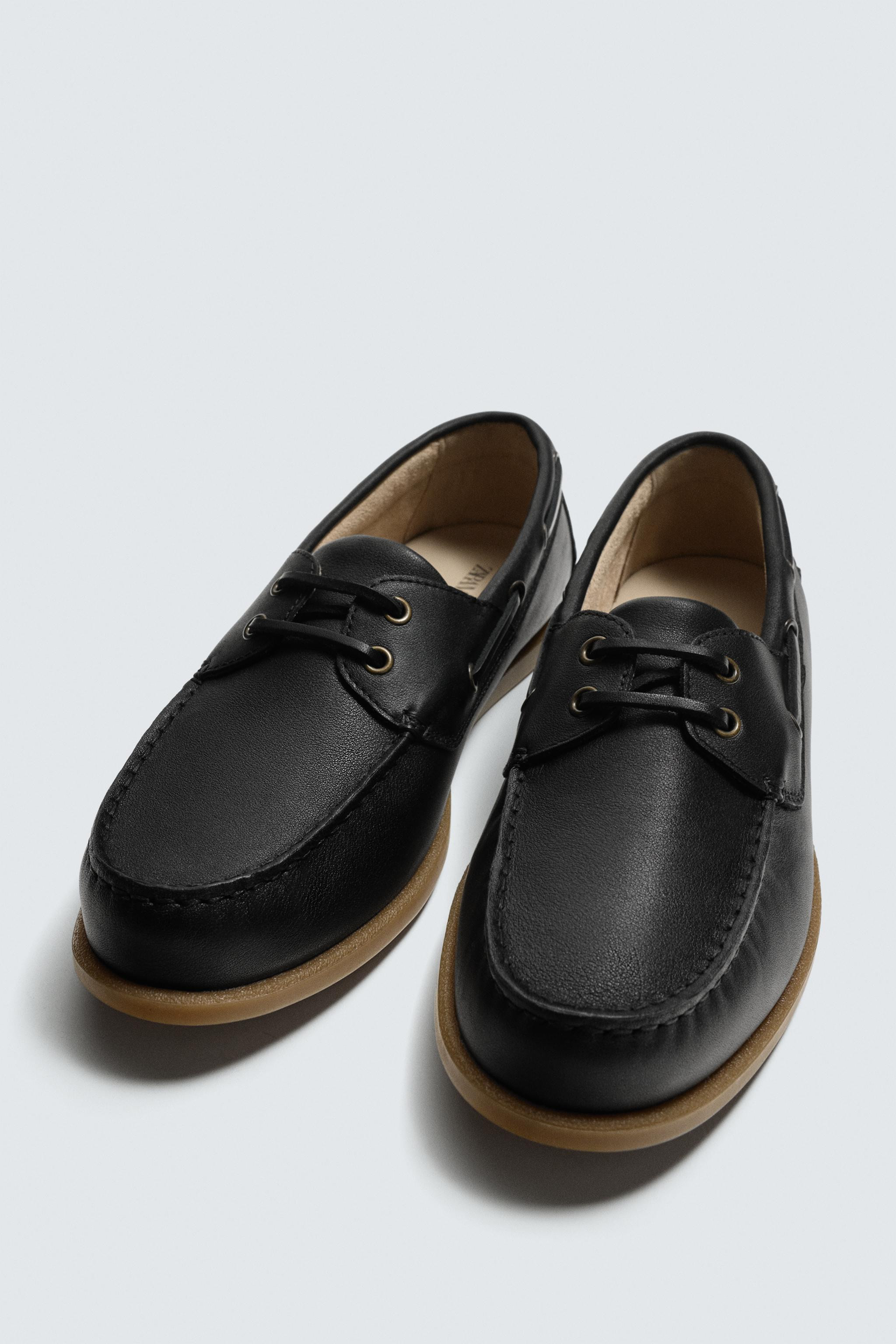 LEATHER BOAT SHOES | Zara US