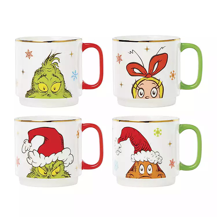 Lenox Merry Grinchmas Stackable Mugs, Set of 4 | Kirklands Home | Kirklands