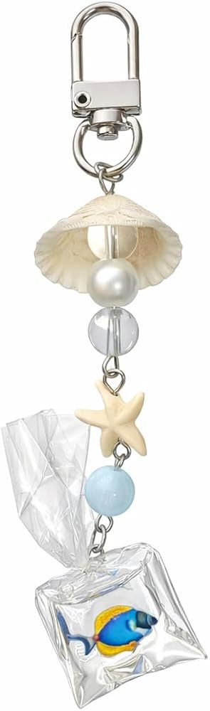 Shell Keychain – Ocean Keychains Bag Charms for Women with Fish and Starfish Pendant, Cute Key ... | Amazon (US)