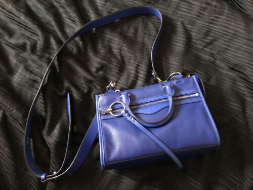 Authentic Rebecca Minkoff Micro Bedford Zip Scarlet Leather Satchel Royal Blue  | eBay | eBay AU