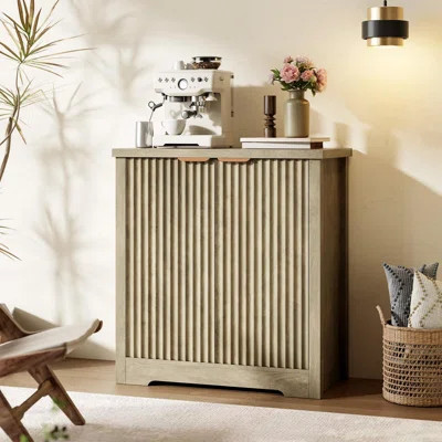 Fluted Buffet Cabinet w/ Adjustable Shelf, 2 Doors – Modern Wood Sideboard for Dining Room, Kitchen | Wayfair North America