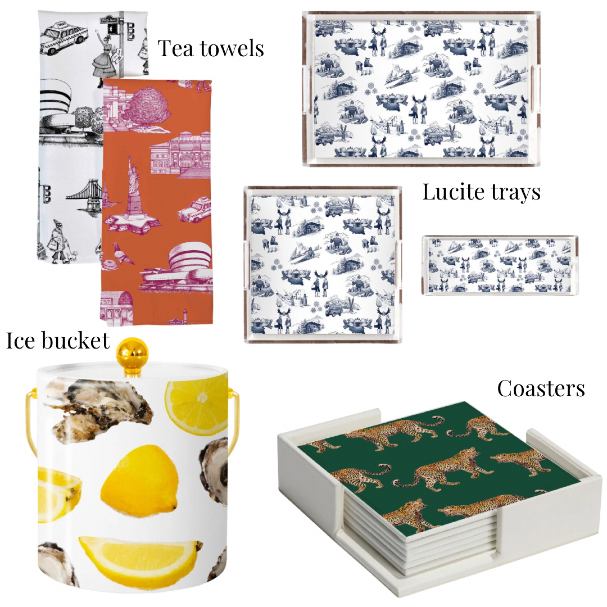 Want to be the hostess with the mostess at your New Year’s Eve party? We recommend these tea towels, lucite trays, ice buckets & coasters from Katie Kime! #nye #katiekime #newyears #newyearseve #hostess 

#LTKHoliday #LTKparties #LTKSeasonal