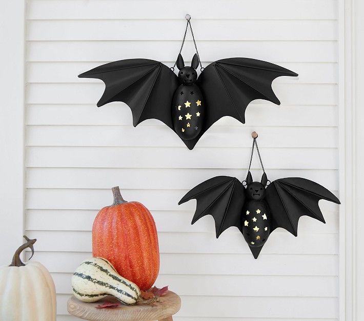 Metal Cut-Out Bat Lanterns, Set of 2 | Pottery Barn Kids