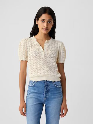 Gap × DÔEN Linen-Blend Pointelle Sweater | Gap (US)
