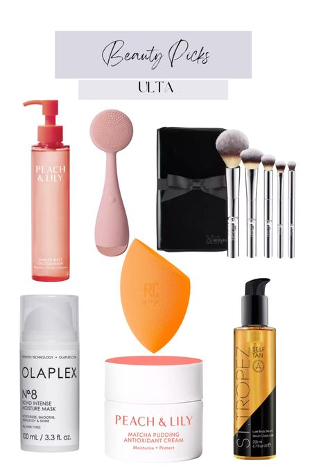 Ulta beauty picks, face brush, cleansing oil, makeup brushes, olaplex, makeup sponge, peach and lily, tanning, st tropez 

#LTKbeauty #LTKSeasonal #LTKunder100