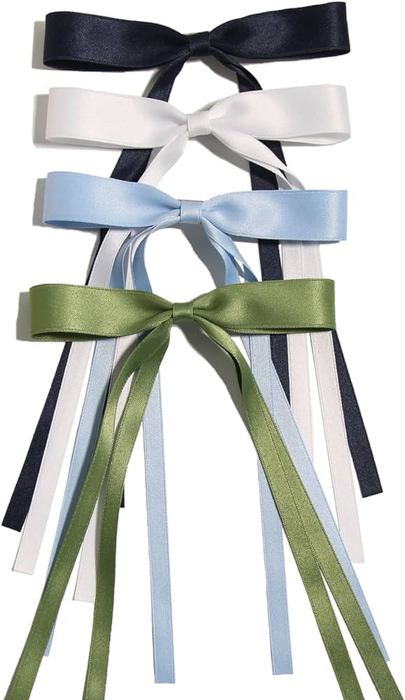 4pcs Hair Clips for Women Tassel Ribbon Bowknot Hair Clips with Long Tail, Women Hair Clip for Gi... | Amazon (US)