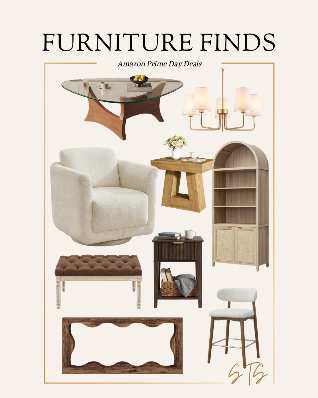 Prime Day furniture deals that actually look designer. From the bouclé swivel chair and arched bookcase to that glass top coffee table and scallop console, these are all from Amazon and they look SO much more expensive than they are. Do not sleep on these prices.

#ltk #ltkfinds #ltksalealert #ltksale #amazonhome #amazonfinds #primedaydeals #furniturefinds #homedecor #livingroomdecor 

 #LTKHome #LTKSaleAlert