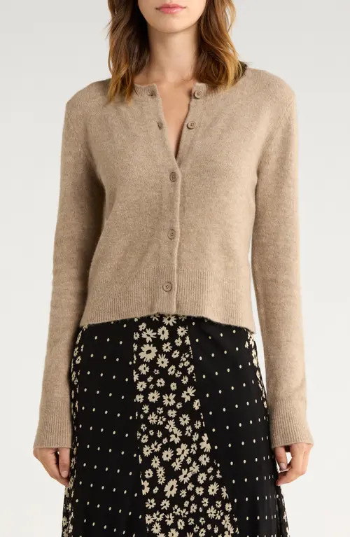 Rails Matilda Crop Cardigan in Heather Oat at Nordstrom, Size Medium | Nordstrom