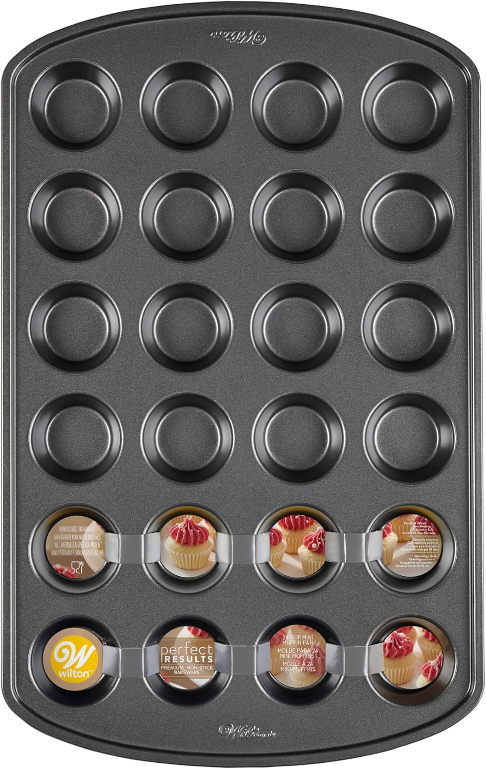 Wilton Perfect Results Premium Non-Stick Pan 24-Cup Mini Muffin Tin, Steel, Silver | Amazon (US)