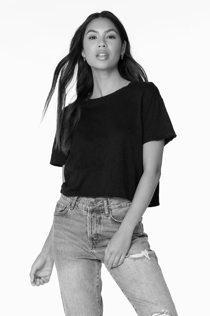 RAW EDGE CROPPED TEE | bobi Los Angeles