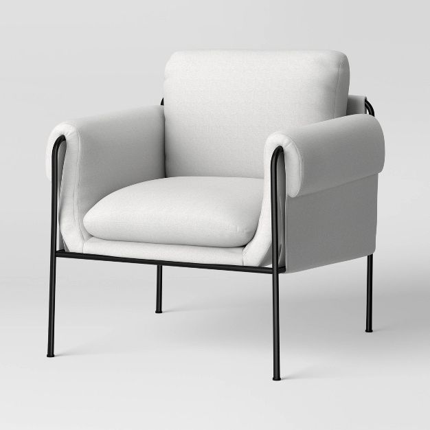 Sedalia Slouchy Arm Metal Frame Chair Cream - Threshold™ | Target