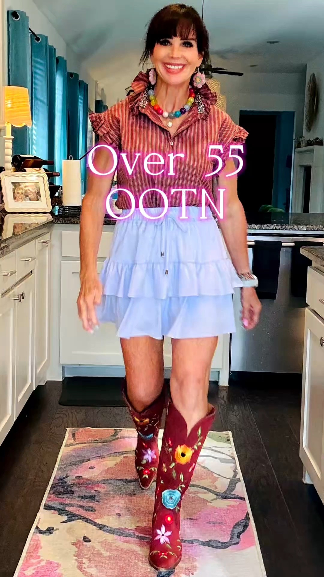 Date night, affordable, and never boring!! Dopamine dressing for comfort and fun! 🤩 I got these amazing boots on clearance (last pair…size 11 🥳) I thrifted and remade my shirt, amazon skort, BaubleBar necklace and handmade earrings from Cosmo and Clove!

#LTKootd #LTKActive #LTKOver40