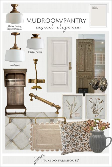 Selections for my mudroom in my new home build. Love this tile, cabinet hardware, pantry door, lighting, and decor. Cabinet is custom built  

#LTKStyleTip #LTKHome #LTKFindsUnder50