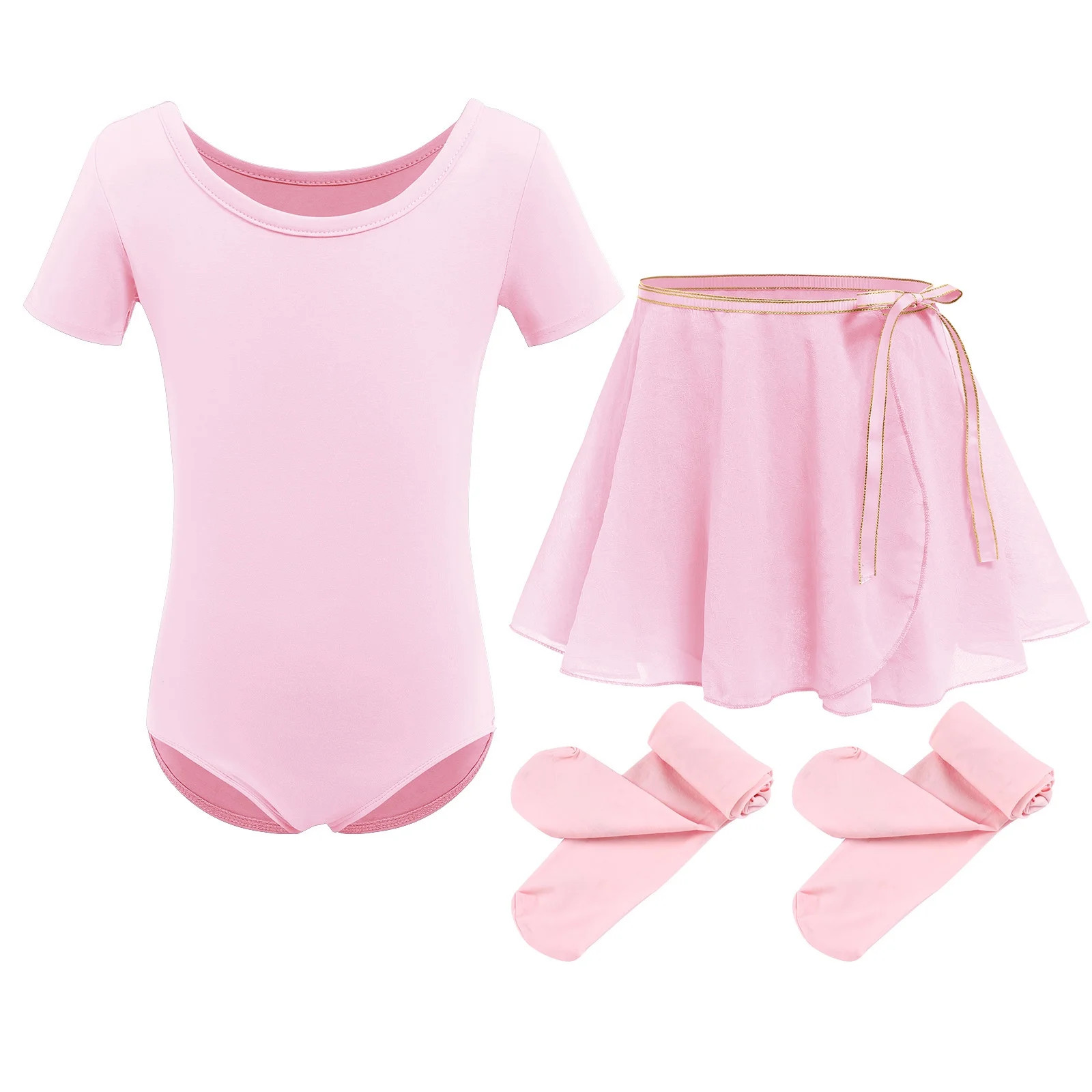 IBTOM CASTLE Toddler Kids Girls Short Sleeve Ballet Dance Leotards Costume with Chiffon Dance Ski... | Walmart (US)