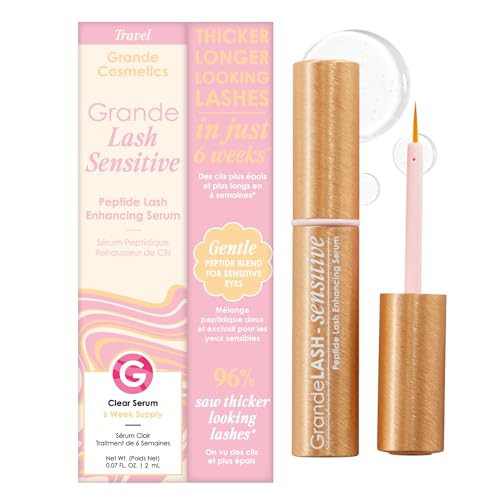 Grande Cosmetics GrandeLASH-Sensitive Peptide Infused Lash Serum for Fuller, Longer-Looking Natural Eyelashes, Enhancing Treatment with Nourishing Botanicals, Cruelty-Free – 6 Week Supply (4mL) | Amazon (US)