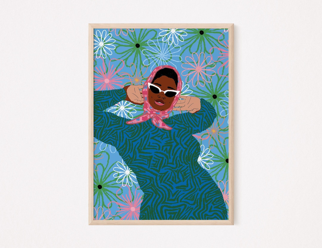 Halima Art Print: Black Woman Illustration, Giclée Quality - Etsy | Etsy (US)