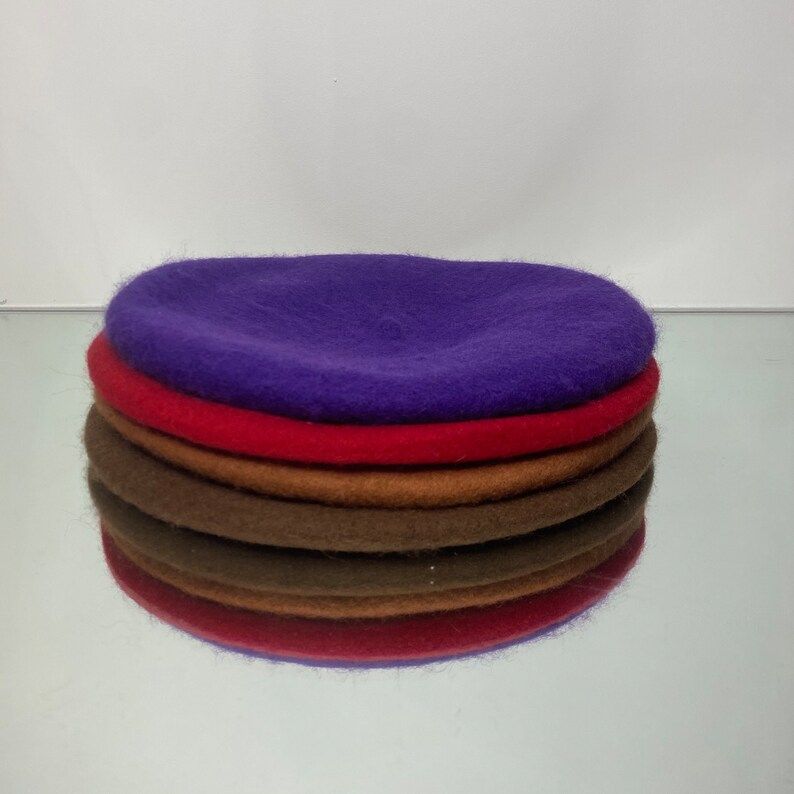 Unisex 100% Wool Red, Purple , Tan & Dark brown wool berets, Vintage inspired berets, French hat ... | Etsy (UK)