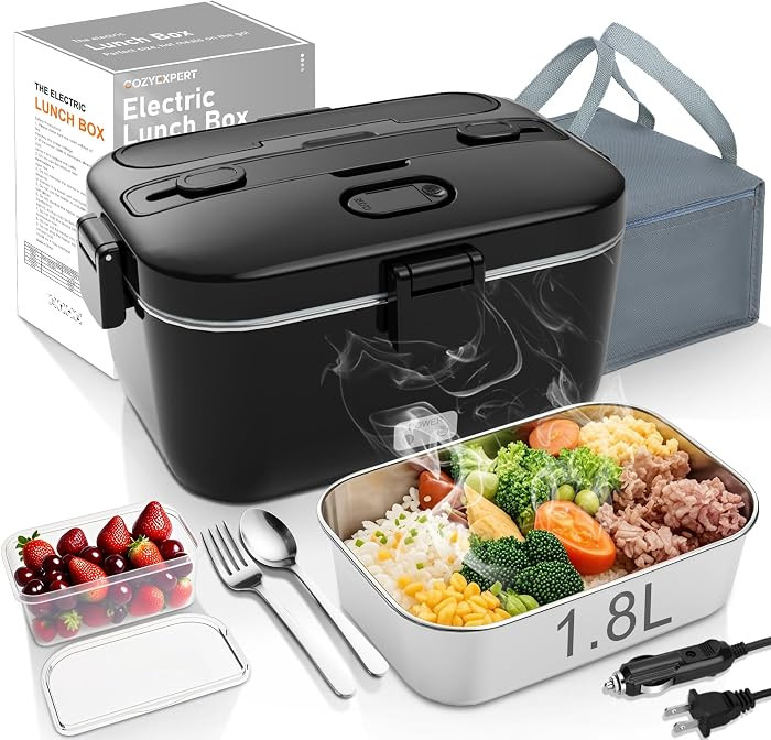 Electric-Lunch-Box-Heated-Food-Warmer 100W Heating Lunchbox for Adults 1.8L Portable Food Heater ... | Amazon (US)