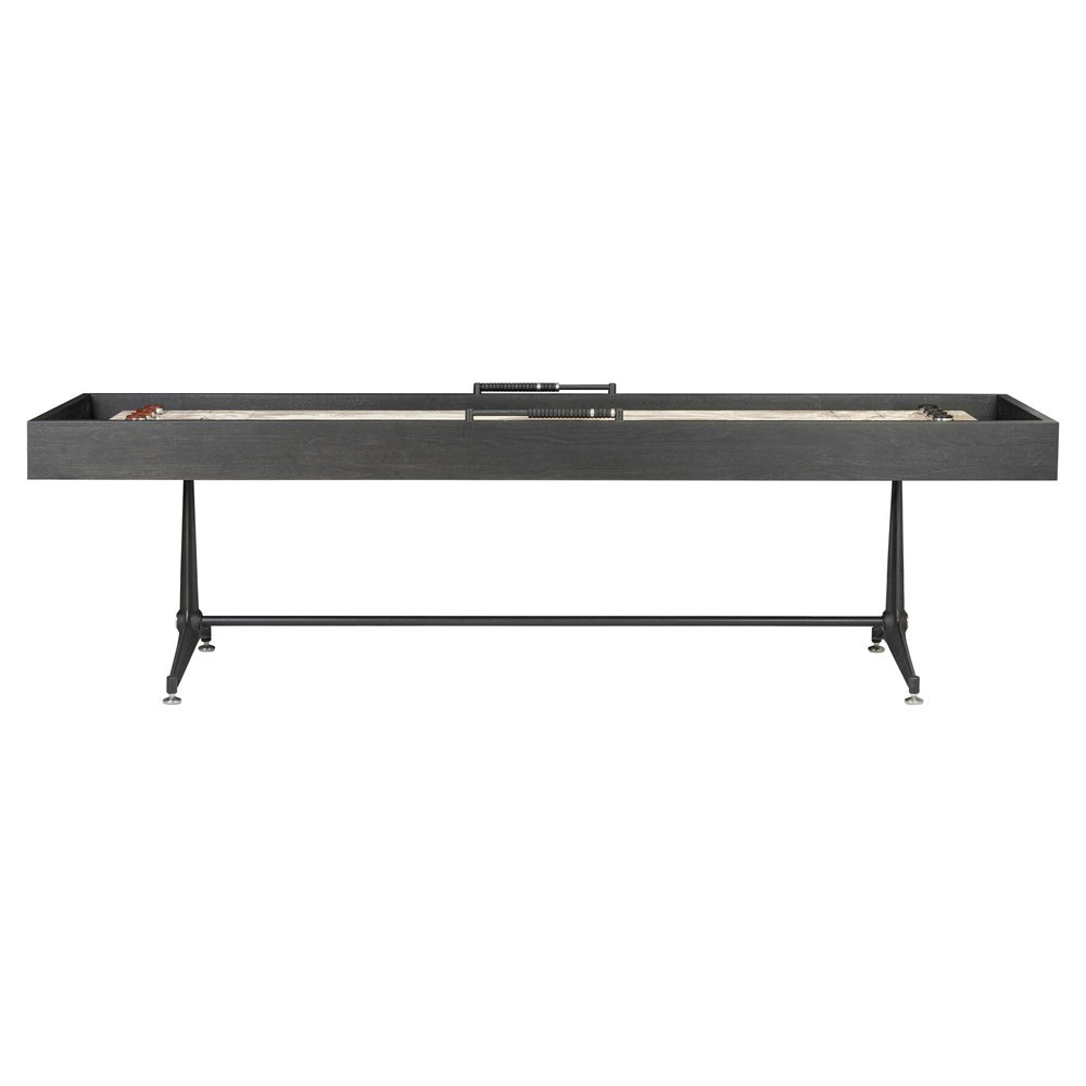 District Modern Classic Black Oak Shuffleboard Game Table - 109 | Kathy Kuo Home