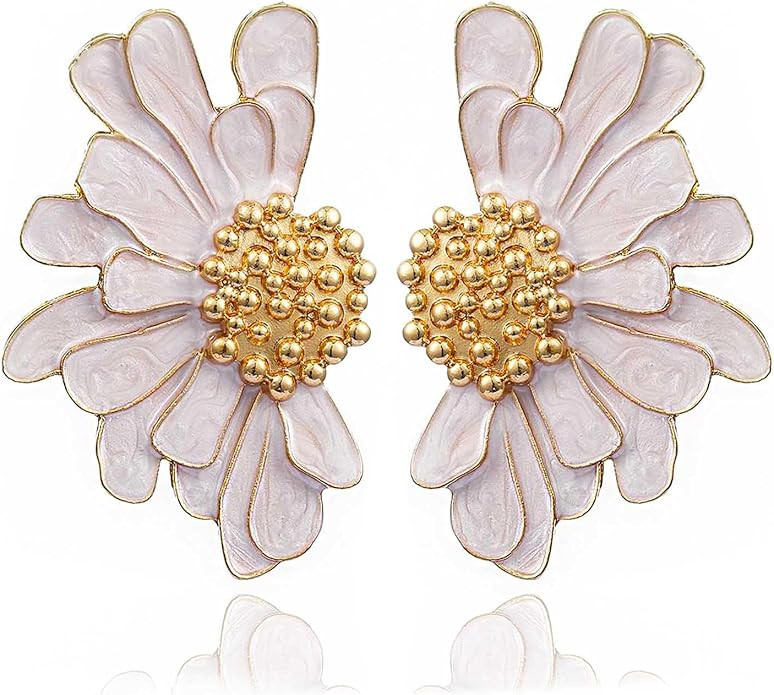 Aksod Vintage Flower Stud Earrings Exaggerated Oversized Daisy Flower Earrings Statement Jewelry ... | Amazon (US)